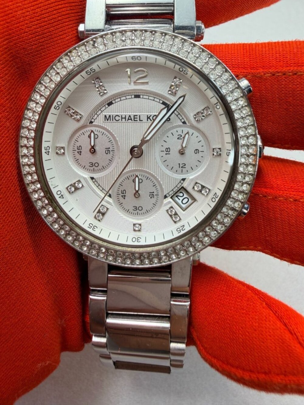 Michael Kors MK5353 Womens Silver Stainless Steel Analog Dial Wrist Watch Works - Picture 1 of 10